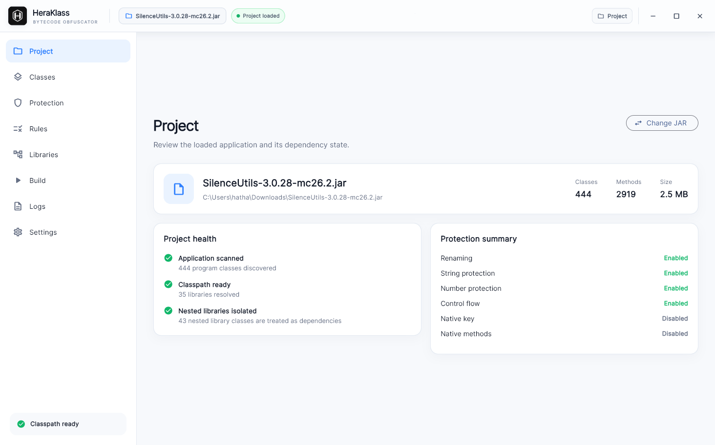 Your project at a glance.